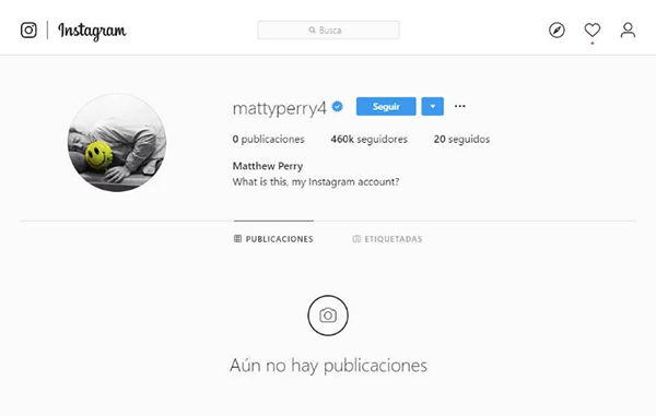 Matthew Perry de ‘Friends’ abre su cuenta de Instagram 1 Captura de pantalla 2020 02 06 a las 4.40.05 p.m.