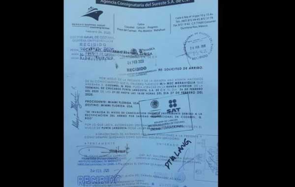 Rectifican y aceptan crucero rechazado por temor a coronavirus en Cozumel 1 ofi