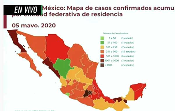 ‘Se aplana la curva’, pero hay 236 fallecidos y mil 120 nuevos casos de Covid-19 1 MAPA 2 1
