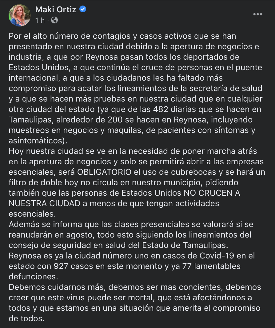 Reynosa cancela reapertura económica 1 Captura de pantalla 2020 06 22 a las 9.48.24 p. m.