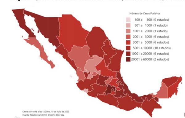 Confirman 289 mil 174 casos y 34 mil 191 muertes por Covid-19 1 MAPA ROJO 1