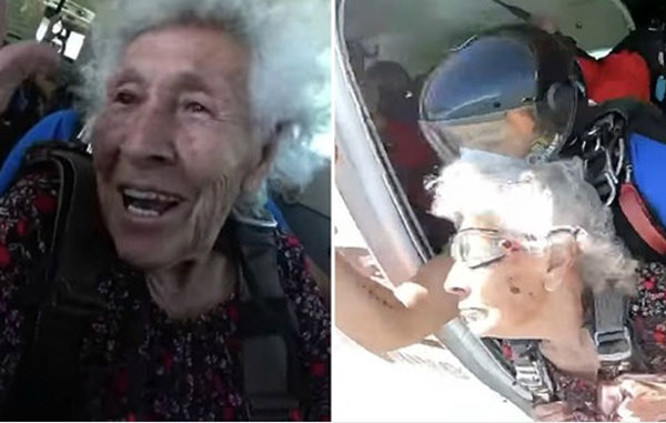 Abuelita extrema cumple su sueño saltando en paracaídas (VIDEO) 1 abuelita