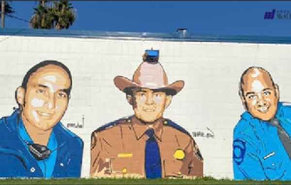 Con mural honran memoria de 3 policías caídos en McAllen 1 MURAL