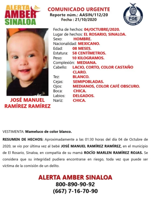 Activan Alerta Amber por desaparición de bebé en Sinaloa 1 Captura de pantalla 2020 10 22 a las 12.02.16 p.m.