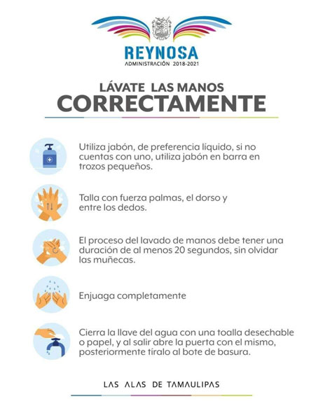 Recomienda municipio lavado frecuente y detallado de manos 1 anuncio Reynosa
