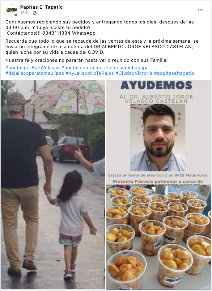 Piden ayuda para médico de Matamoros afectado por Covid 1 139484735 3740151489398380 2944462470367502111 n