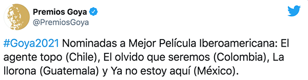 ‘Ya no estoy aquí’ va por el Premio Goya 1 139961335 158633615805914 914846583253811563 n