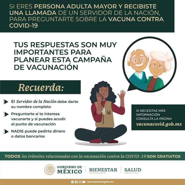 Llamarán a abuelitos antes de arrancar vacunación contra Covid-19 1 Abuelitos llamada 2