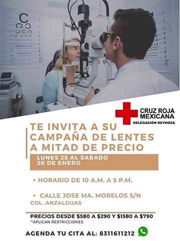 Hará Cruz Roja de Reynosa campaña de lentes a precios económicos 1 CRUZ ROJA