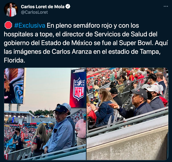 Edomex sufre con la pandemia y encargado de Salud ¡en el Super Bowl! 2 Loret de Mola
