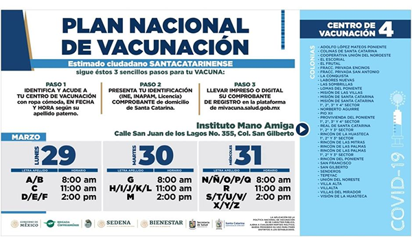 Confirman fechas para vacunación anti Covid en Santa Catarina 4 165066901 294897648693798 3471502870146199768 n