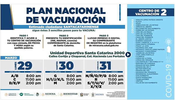 Confirman fechas para vacunación anti Covid en Santa Catarina 2 165310851 813438792927802 3896364380894030193 n