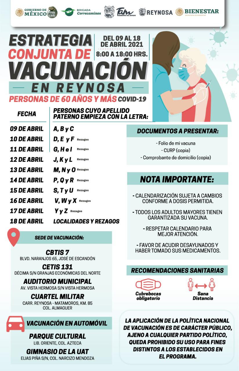 Aplicarán mañana vacuna anti Covid para adultos mayores en Reynosa 1 57f876d1 90dc 4cdd 9131 efbcbeda69de