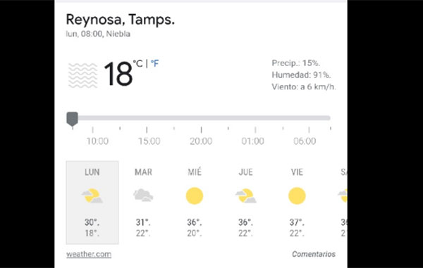 Reportan en Reynosa clima caluroso para esta semana 1 CLIMA
