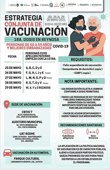 Este martes 25 inicia vacunación para adultos de 50-59 y embarazadas 1 VACUNAS 2