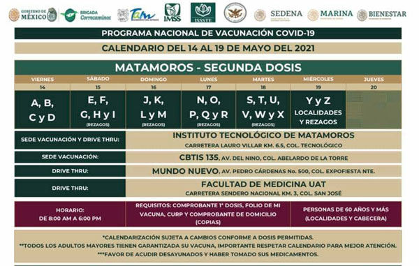 El viernes inicia aplicación de segunda dosis contra Covid en Matamoros 1 vacunaion