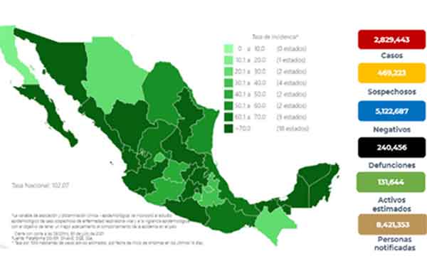 Mueren 459 de Covid-19 en México; suman 240 mil 456 1 MAPA 18