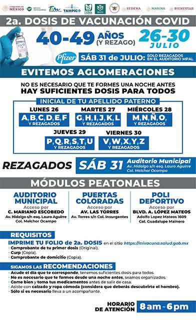 Arranca vacunación en Tampico para personas de 40 a 49 años 1 TAMPICO 8