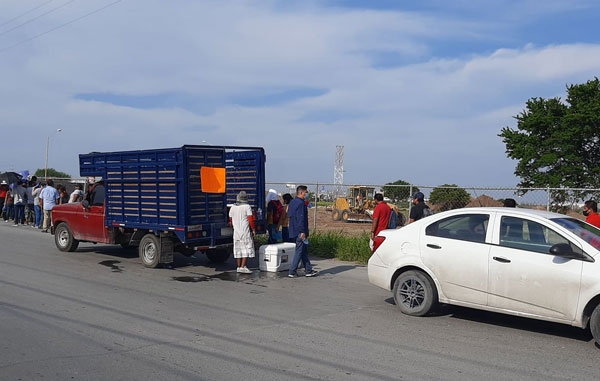 Aprovechan largas filas por vacunación para vender sus productos 1 filll