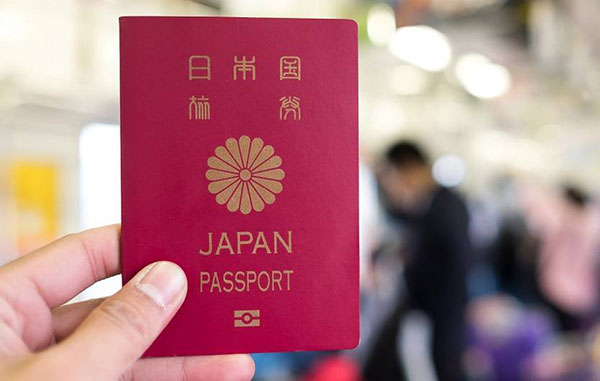 Japan passport, Travel concept. Copy space