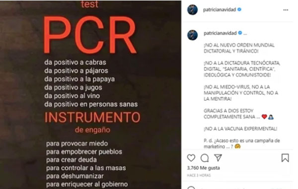 Paty Navidad insiste en que el Covid es un engaño, pese a su positivo 2 pc