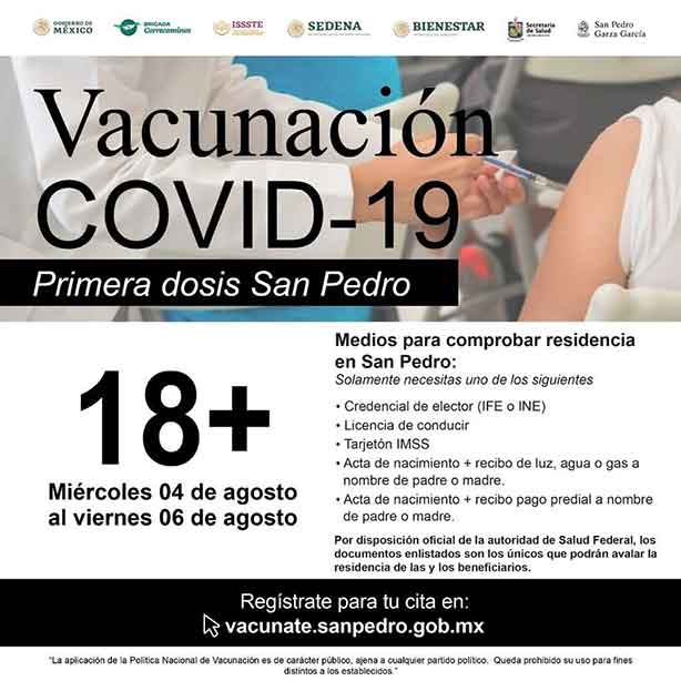 San Pedro y Linares vacunarán a jóvenes de 18 a 29 años 1 vacuna 2