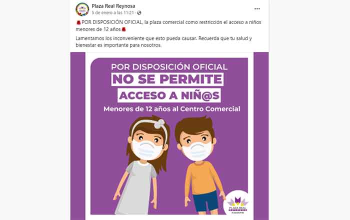 ¿Y los niños?: otra vez no entran a centros comerciales 1 PLAZA REAL REYNOSA