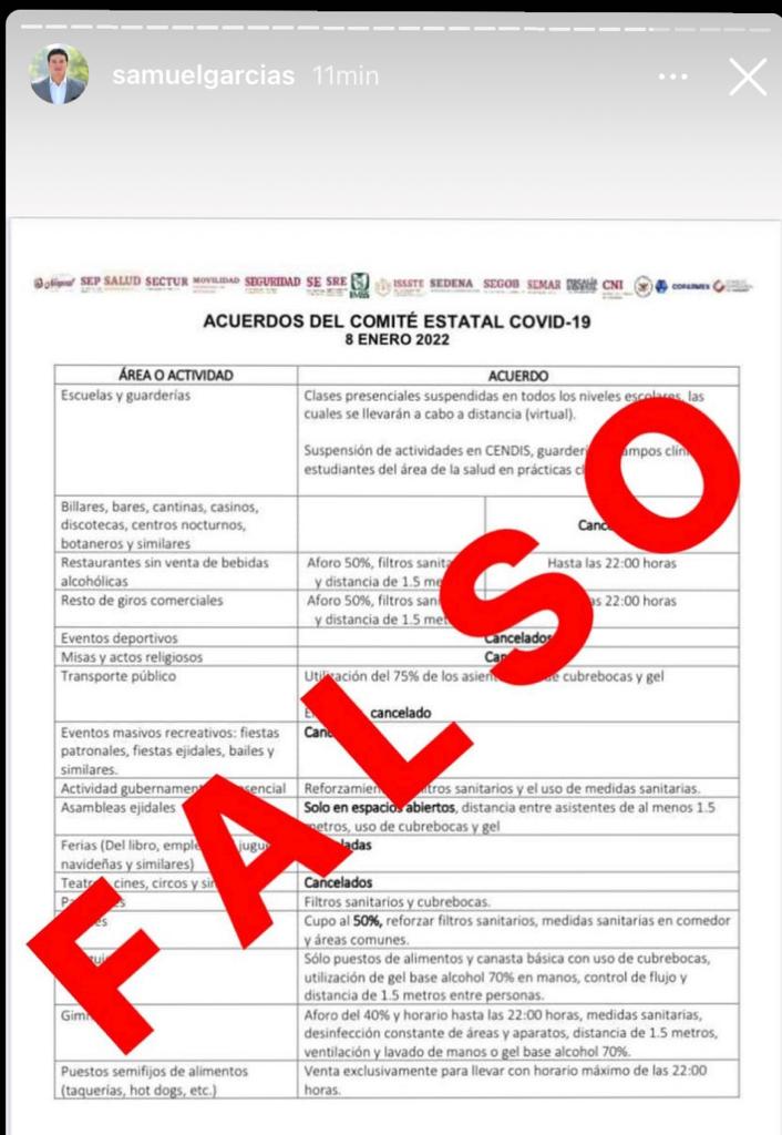 Advierte Samuel sobre falso anuncio de cierres en Nuevo León 1 e73a9dbd e90d 4f40 a336 302e9a21b83d
