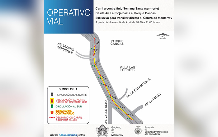 Habilitará Monterrey contraflujos en la Carretera Nacional 1 operativo 2