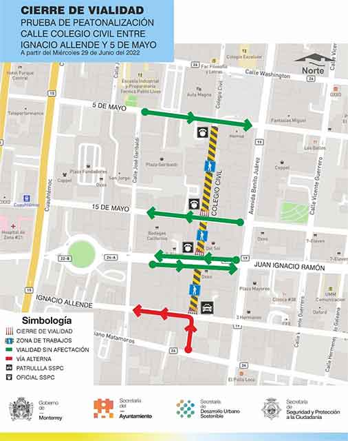 Analizan volver peatonal la calle regia Colegio Civil 1 MApa 2 1