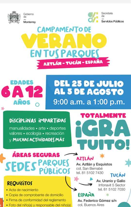 Invitan a campamentos de verano en Monterrey 1 CAMPAMENTO
