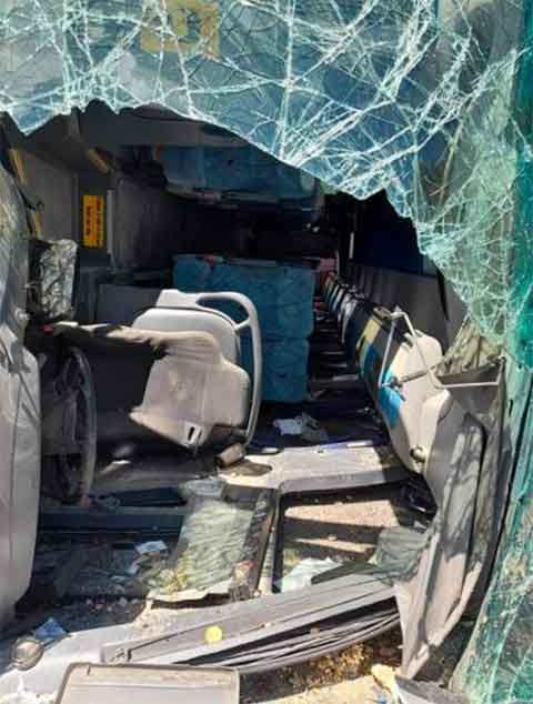 Hay 15 heridos en volcadura de autobús en carretera de SLP 1 CHOQUE SLP 2