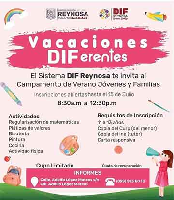 Invita DIF Reynosa a campamento de verano 1 DIF REYNOSA