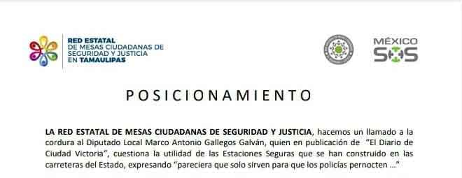 Responde Marco Gallegos a Mesas Ciudadanas de Seguridad 1 TEXTO