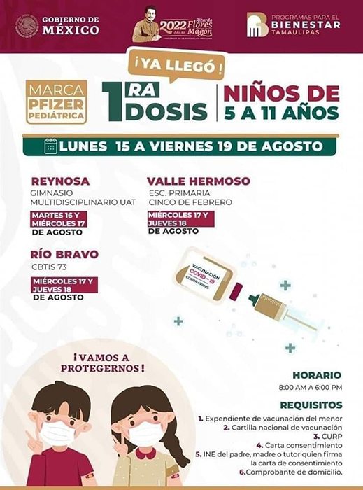 Vacunan a niños contra el Covid en Reynosa 1 298278334 746245356482439 7667496711909199001 n