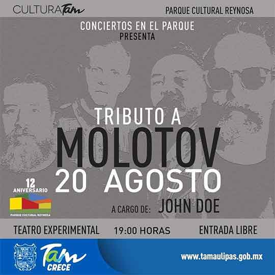 Rendirán ‘tributo’ a Molotov en Parque Cultural Reynosa 1 TRIBUTO