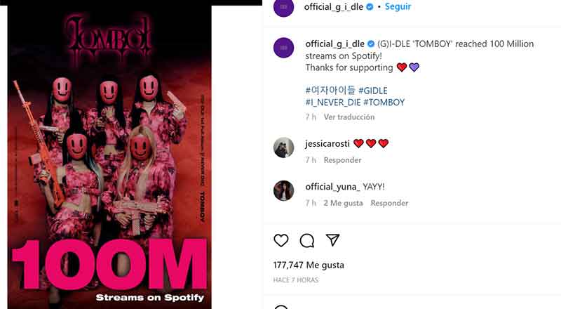El grupo coreano G-Idle llega a los 100 millones de vistas con ‘Tomboy’ 1 GIDLE 2