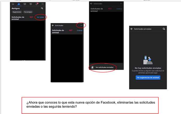 Aprende a saber quiénes ignoraron tus solicitudes de amistad 1 PANTALLAS