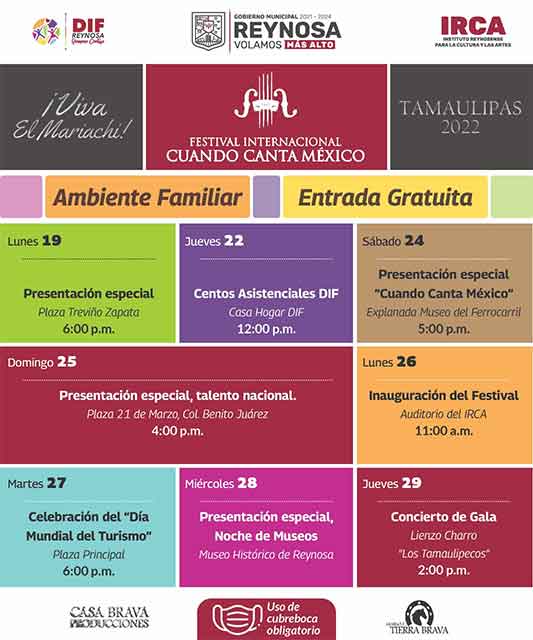 Inicia este lunes el Festival Internacional de Mariachi en Reynosa 1 PROGRAMA