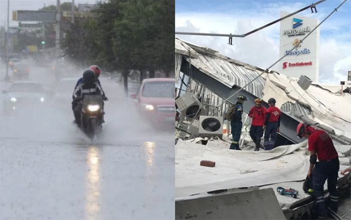 sismo y tormenta