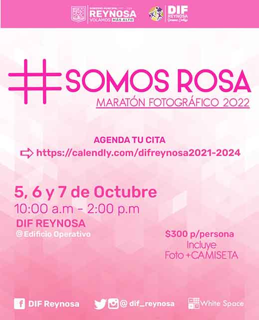 ¿Ya estás lista para la foto?: Invita DIF Reynosa a maratón 1 SOMOS ROSA