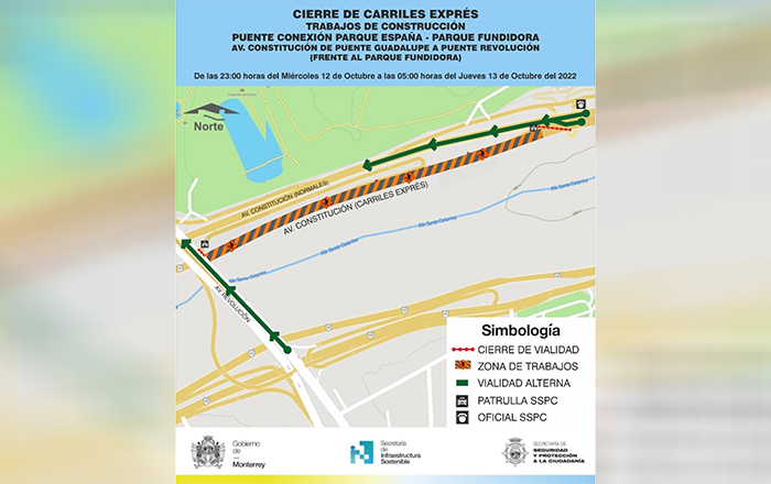 Anuncian cierres viales en Constitución 1 mapa 1