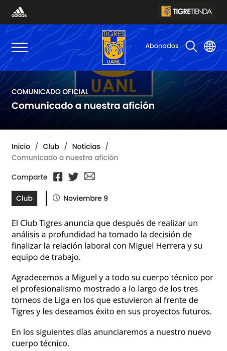Miguel Herrera deja de ser DT de Tigres 1 315088798 806689613947133 1790077515842218357 n