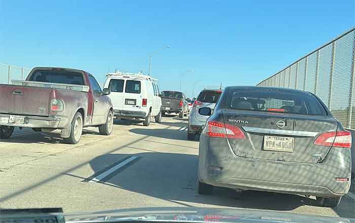 Casi tres horas de espera, por puente Anzaldúas 2 ANZALDUAS 2