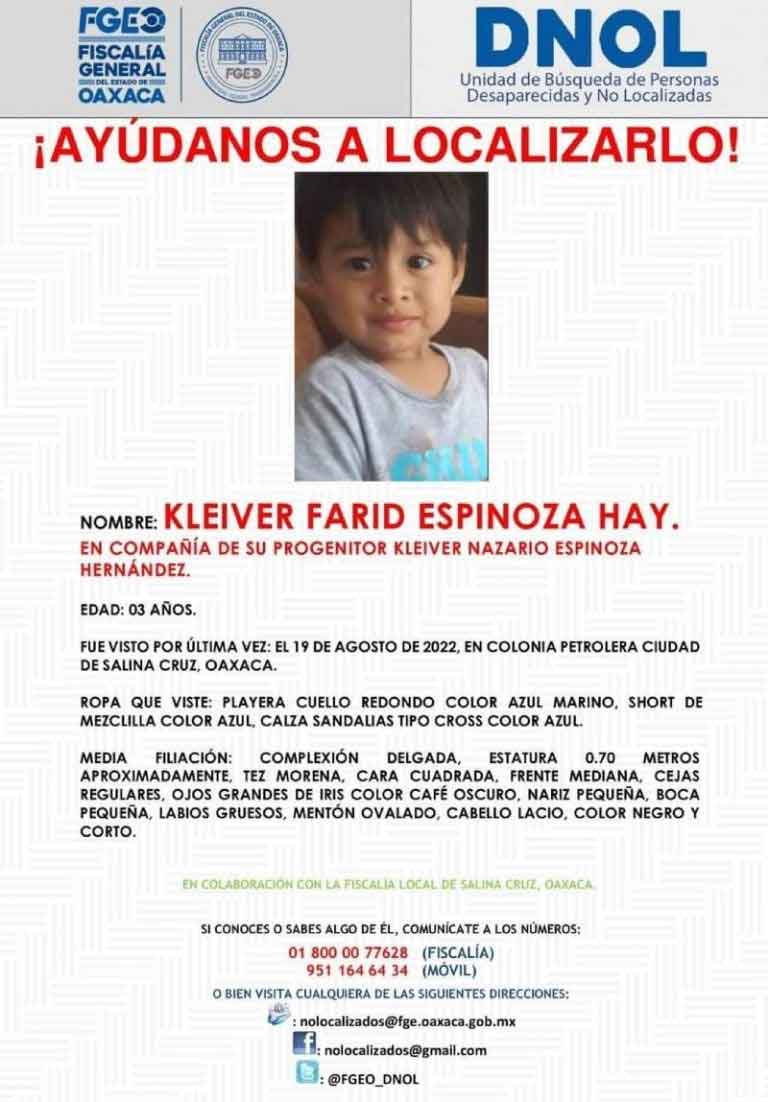 Emiten Alerta Amber para localizar a Kleiver Farid 1 KLEIVER FARID