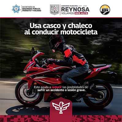 Recomiendan usar protección al conducir motos en Reynosa 1 MOTO 2