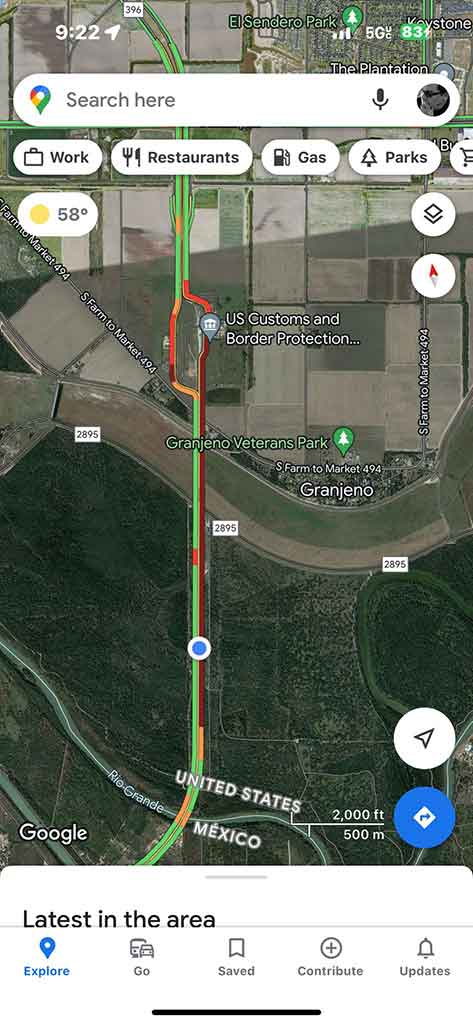 Casi tres horas de espera, por puente Anzaldúas 1 RECORRIDO