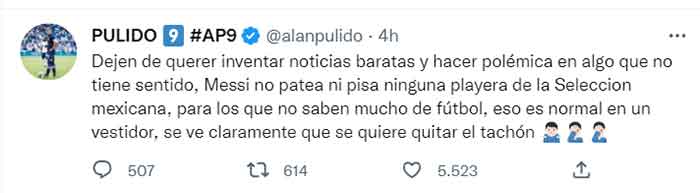 Alan Pulido defiende a Messi y arremete contra 'Canelo' 1 TUIT PULIDO