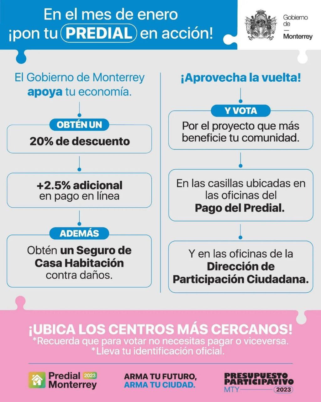 Invita Monterrey a aprovechar 20 por ciento de descuento en Predial 1 23 01 23 PREDIAL 3