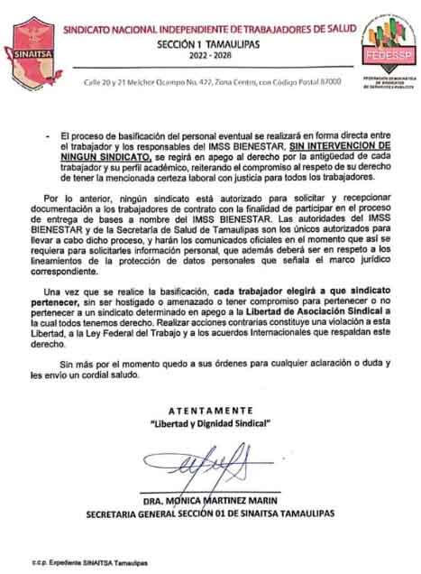 Surge ‘rebatinga’ sindical por futuros basificados de Salud 2 HOJA 2